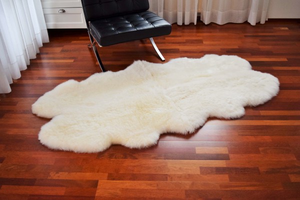 Pemium Lammfell "Quadro" (aus 4 Fellen) Teppich, Farbe Weiß